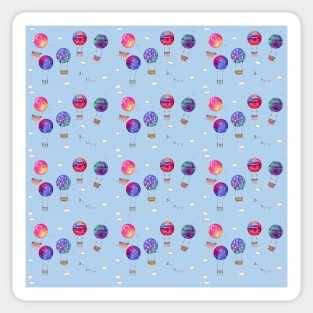 Whimsical Balloon Pattern with a light blue background Sticker